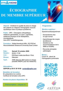 Débuter en échographie du membre supérieur
